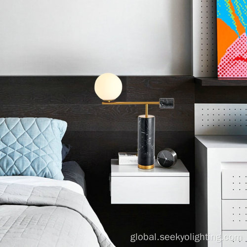 Marble Glass Table Lamp Geometric structure opal glass marble table lamp Supplier